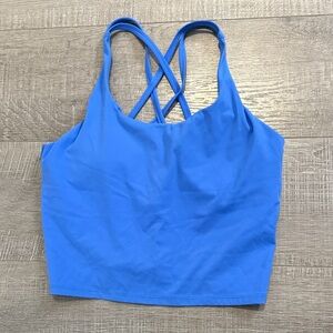 Blue Strappy Crop Top